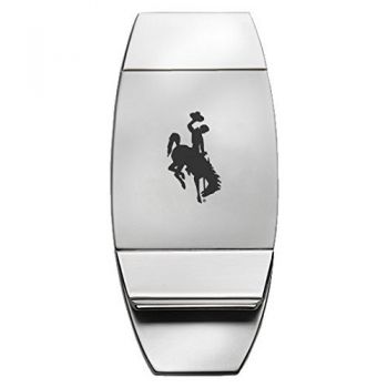 Stainless Steel Money Clip - Wyoming Cowboys