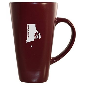 16 oz Square Ceramic Coffee Mug - Rhode Island State Outline - Rhode Island State Outline
