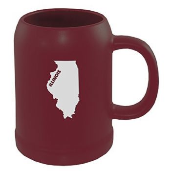 22 oz Ceramic Stein Coffee Mug - Illinois State Outline - Illinois State Outline