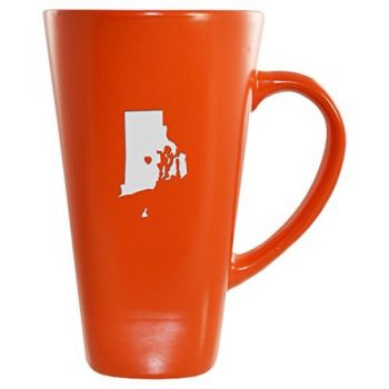 16 oz Square Ceramic Coffee Mug - I Heart Rhode Island - I Heart Rhode Island