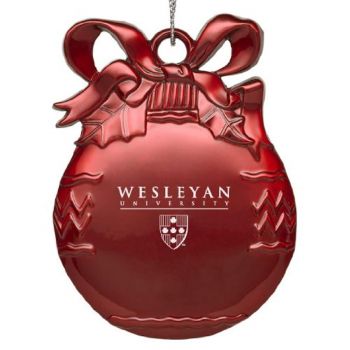 Pewter Christmas Bulb Ornament - Wesleyan University 