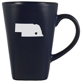 14 oz Square Ceramic Coffee Mug - I Heart Nebraska - I Heart Nebraska