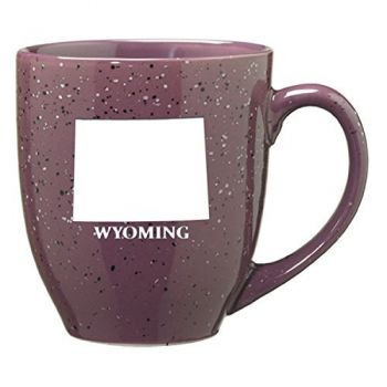 16 oz Ceramic Coffee Mug with Handle - Wyoming State Outline - Wyoming State Outline