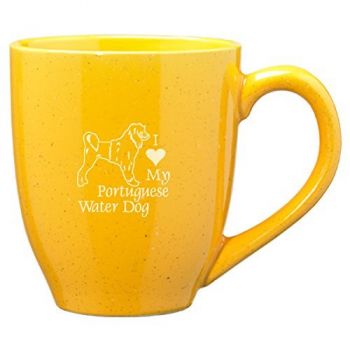 16 oz Ceramic Coffee Mug with Handle  - I Love My Portuguese Water Dog