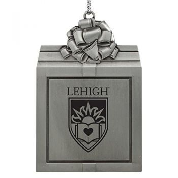Pewter Gift Box Ornament - Lehigh Mountain Hawks