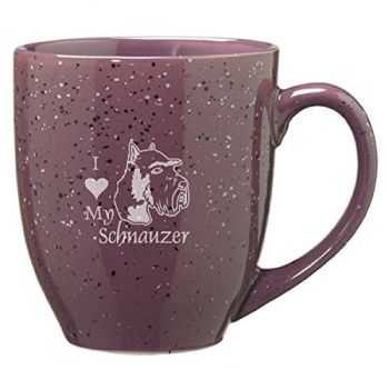 16 oz Ceramic Coffee Mug with Handle  - I Love My Schnauzer