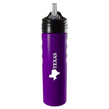 24 oz Stainless Steel Sports Water Bottle - Texas State Outline - Texas State Outline