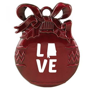 Pewter Christmas Bulb Ornament - Alabama Love - Alabama Love