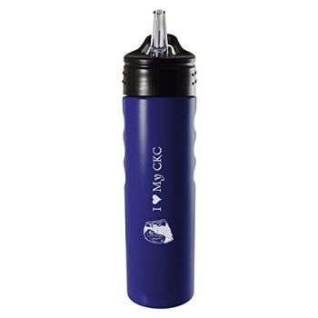 24 oz Stainless Steel Sports Water Bottle  - I Love My Cavalier King Charles