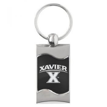 Keychain Fob with Wave Shaped Inlay - Xavier Musketeers