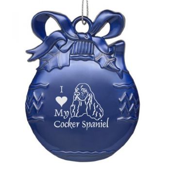 Pewter Christmas Bulb Ornament  - I Love My Cocker Spaniel