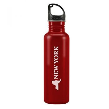 24 oz Reusable Water Bottle - New York State Outline - New York State Outline