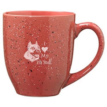 16 oz Ceramic Coffee Mug with Handle  - I Love My Pit Bull