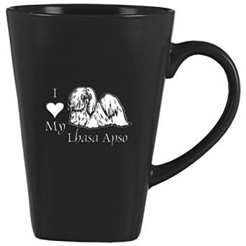 14 oz Square Ceramic Coffee Mug  - I Love My Lhasa Apso