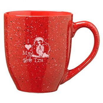 16 oz Ceramic Coffee Mug with Handle  - I Love My Shih Tzu