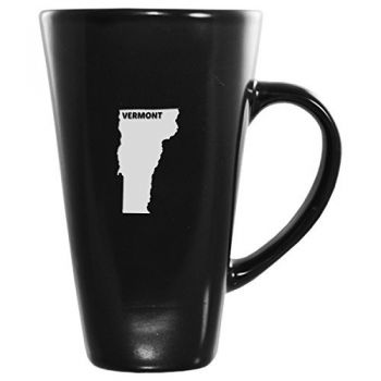 16 oz Square Ceramic Coffee Mug - Vermont State Outline - Vermont State Outline