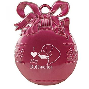 Pewter Christmas Bulb Ornament  - I Love My Rottweiler