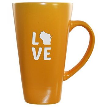 16 oz Square Ceramic Coffee Mug - Wisconsin Love - Wisconsin Love