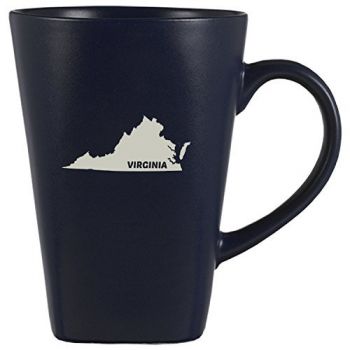 14 oz Square Ceramic Coffee Mug - Virginia State Outline - Virginia State Outline