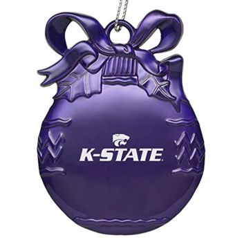 Pewter Christmas Bulb Ornament - Kansas State Wildcats
