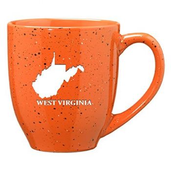 16 oz Ceramic Coffee Mug with Handle - West Virginia State Outline - West Virginia State Outline