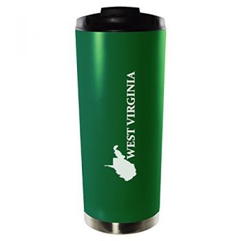 16 oz Vacuum Insulated Tumbler with Lid - West Virginia State Outline - West Virginia State Outline
