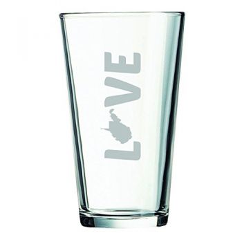 16 oz Pint Glass  - West Virginia Love - West Virginia Love
