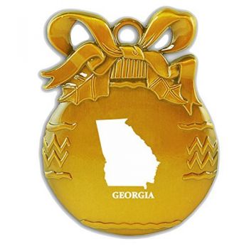 Pewter Christmas Bulb Ornament - Georgia State Outline - Georgia State Outline