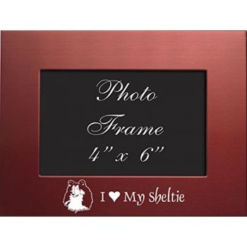 4 x 6  Metal Picture Frame  - I Love My Sheltie