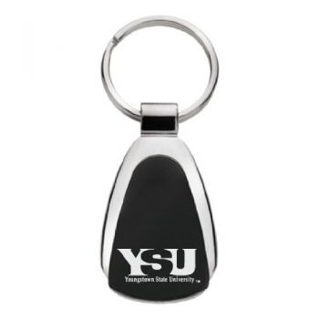Teardrop Shaped Keychain Fob - Youngstown State Penguins