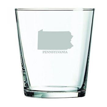 13 oz Cocktail Glass - Pennsylvania State Outline - Pennsylvania State Outline