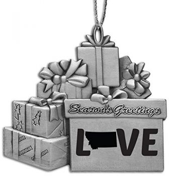 Pewter Gift Display Christmas Tree Ornament - Montana Love - Montana Love