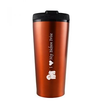16 oz Insulated Tumbler with Lid  - I Love My Bichon Frise