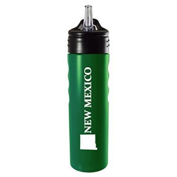 24 oz Stainless Steel Sports Water Bottle - New Mexico State Outline - New Mexico State Outline