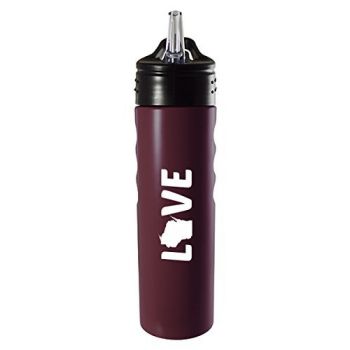 24 oz Stainless Steel Sports Water Bottle - Wisconsin Love - Wisconsin Love