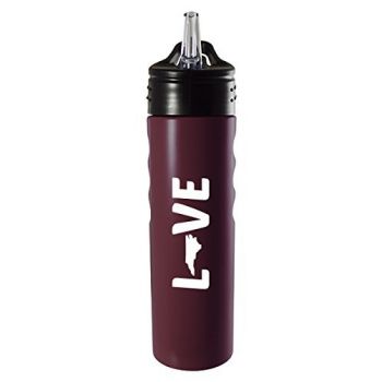 24 oz Stainless Steel Sports Water Bottle - North Carolina Love - North Carolina Love