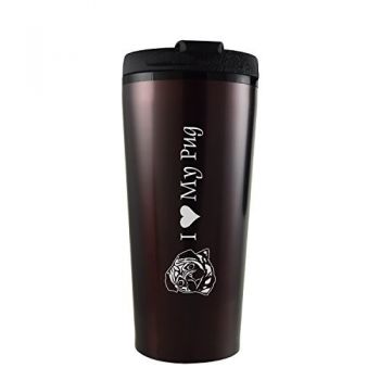 16 oz Insulated Tumbler with Lid  - I Love My Pug