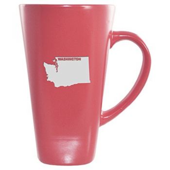 16 oz Square Ceramic Coffee Mug - Washington State Outline - Washington State Outline