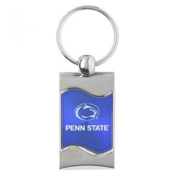Keychain Fob with Wave Shaped Inlay - Penn State Lions