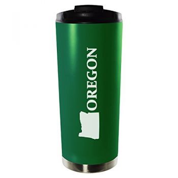 16 oz Vacuum Insulated Tumbler with Lid - Oregon State Outline - Oregon State Outline