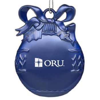 Pewter Christmas Bulb Ornament - Oral Roberts Golden Eagles