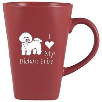 14 oz Square Ceramic Coffee Mug  - I Love My Bichon Frise