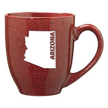 16 oz Ceramic Coffee Mug with Handle - Arizona State Outline - Arizona State Outline