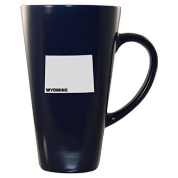 16 oz Square Ceramic Coffee Mug - Wyoming State Outline - Wyoming State Outline