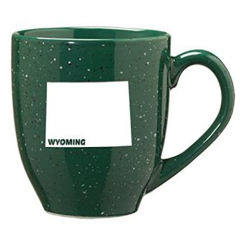 16 oz Ceramic Coffee Mug with Handle - Wyoming State Outline - Wyoming State Outline