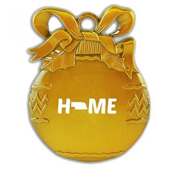 Pewter Christmas Bulb Ornament - Nebraska Home Themed - Nebraska Home Themed
