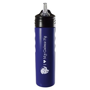 24 oz Stainless Steel Sports Water Bottle  - I Love My Guinea Pig