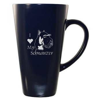 16 oz Square Ceramic Coffee Mug  - I Love My Schnauzer