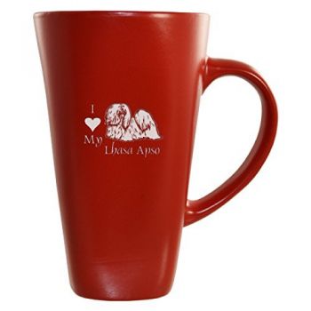 16 oz Square Ceramic Coffee Mug  - I Love My Lhasa Apso