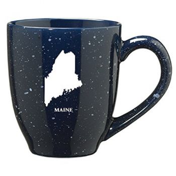 16 oz Ceramic Coffee Mug with Handle - Maine State Outline - Maine State Outline